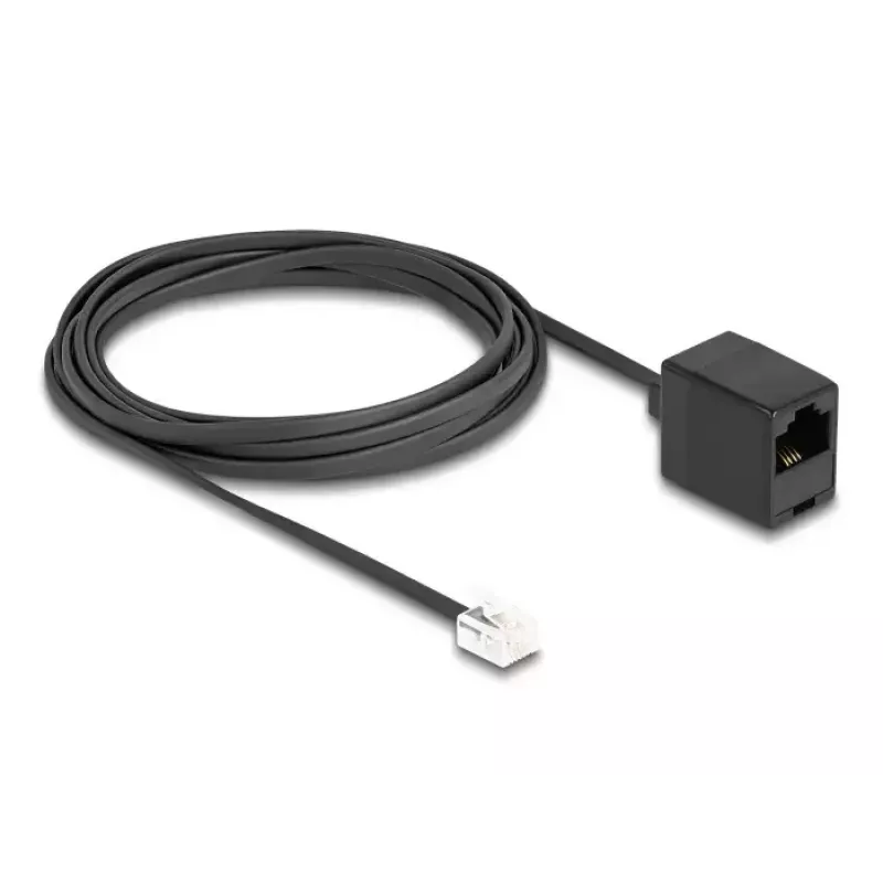 DeLOCK telefoonkabel RJ11-stekker naar RJ45-bus zwart 3 m