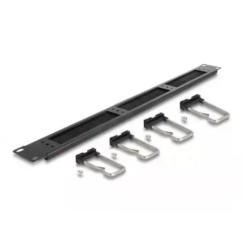 Kabelmanagementpaneel DeLOCK 19 inch kabelmanagement-borstelstrip 4 metalen haken zwart