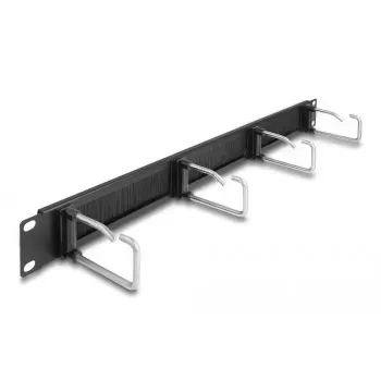 Kabelmanagementpaneel DeLOCK 19 inch kabelmanagement-borstelstrip 4 metalen haken zwart