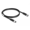 DeLOCK M8 3-polige kabel A-gecodeerd stekker naar bus PUR TPU 1 m