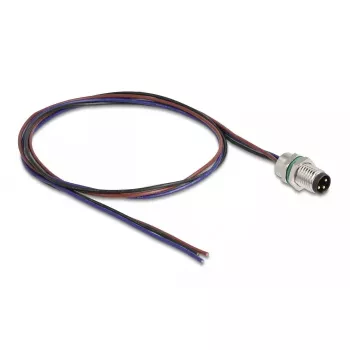 DeLOCK M8 inbouwkabel A-gecodeerd 3-polig stekker 0,5 m