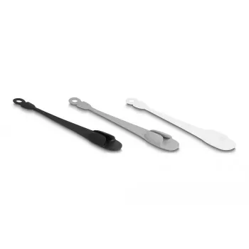 Kabelhouder DeLOCK 18427 zelfklevende set 3 stuks zwart grijs wit