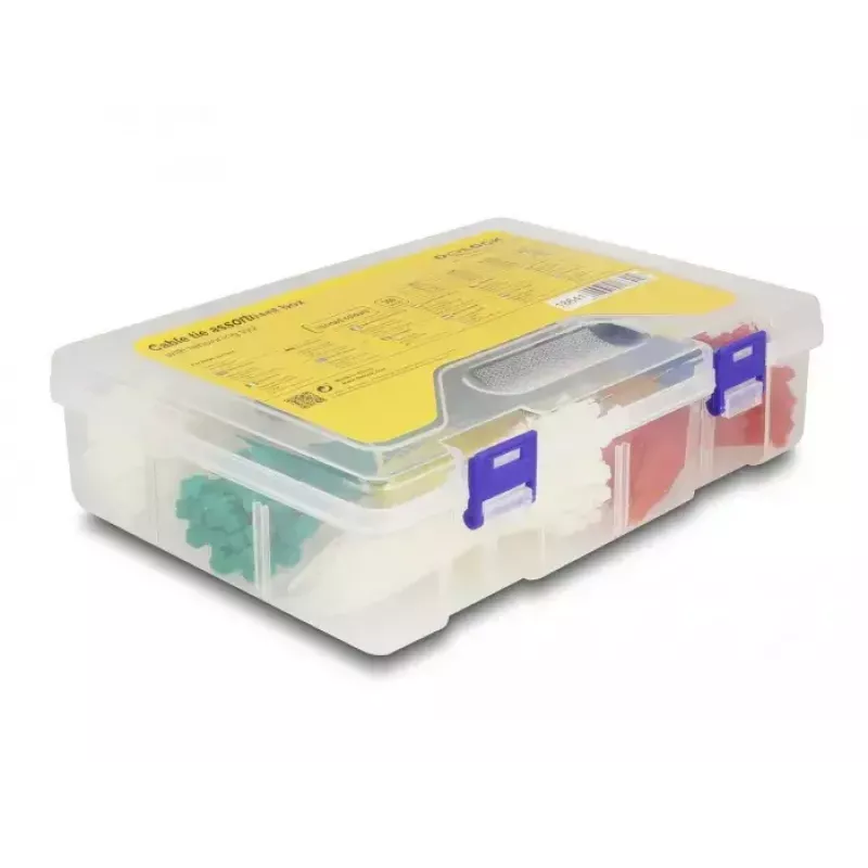 DeLOCK Kabelbinder-assortimentsdoos met spangereedschap, 350 st., meerkleurig