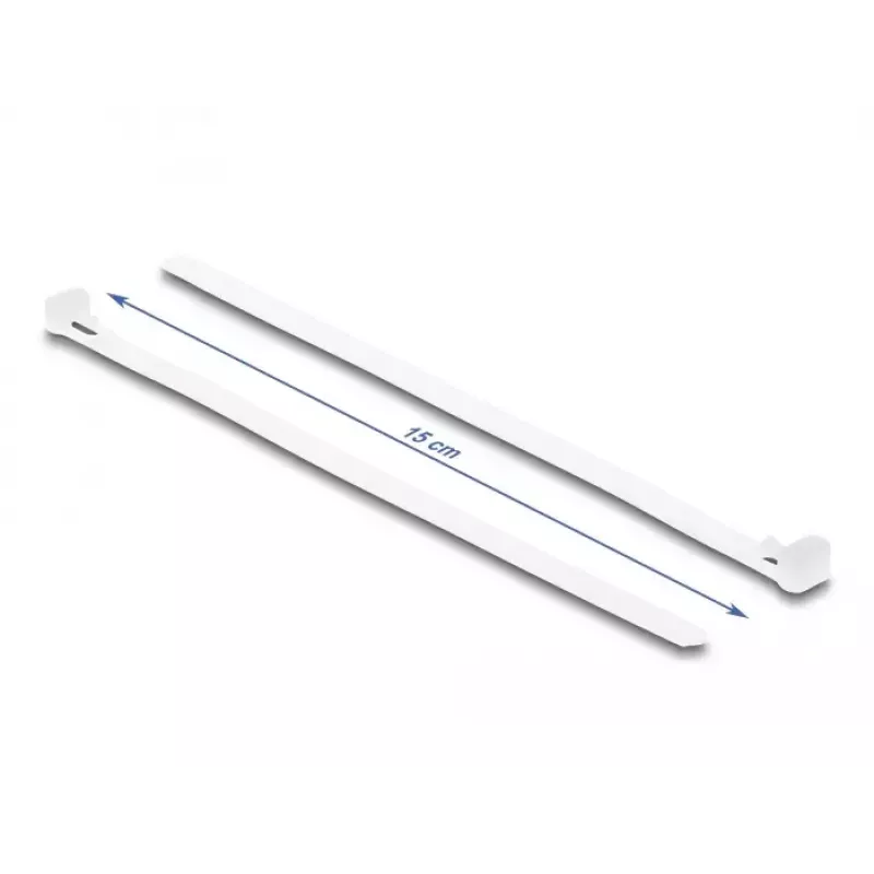DeLOCK Herbruikbare kabelbinders, 150 x 7.2 mm, wit, 100 st.
