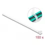 DeLOCK Herbruikbare kabelbinders, 200 x 7.2 mm, wit, 100 st.