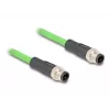 DeLOCK 80417 Industriële M12 D-gecodeerde 4-polige stekker-naar-stekkerkabel, PUR (TPU), 2 m, groen