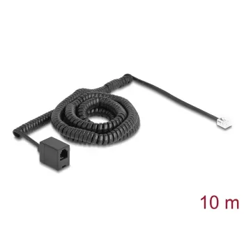 DeLOCK telefoonkabel 90347 10 m zwart RJ-11