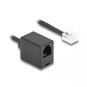 DeLOCK telefoonkabel 90347 10 m zwart RJ-11