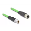 Netwerkkabel DeLOCK M12 kabel X-gecodeerd 8-polig stekker naar bus PUR (TPU) 2 m
