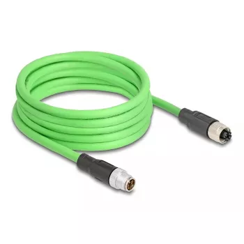 Netwerkkabel DeLOCK M12 kabel X-gecodeerd 8-polig stekker naar bus PUR (TPU) 2 m