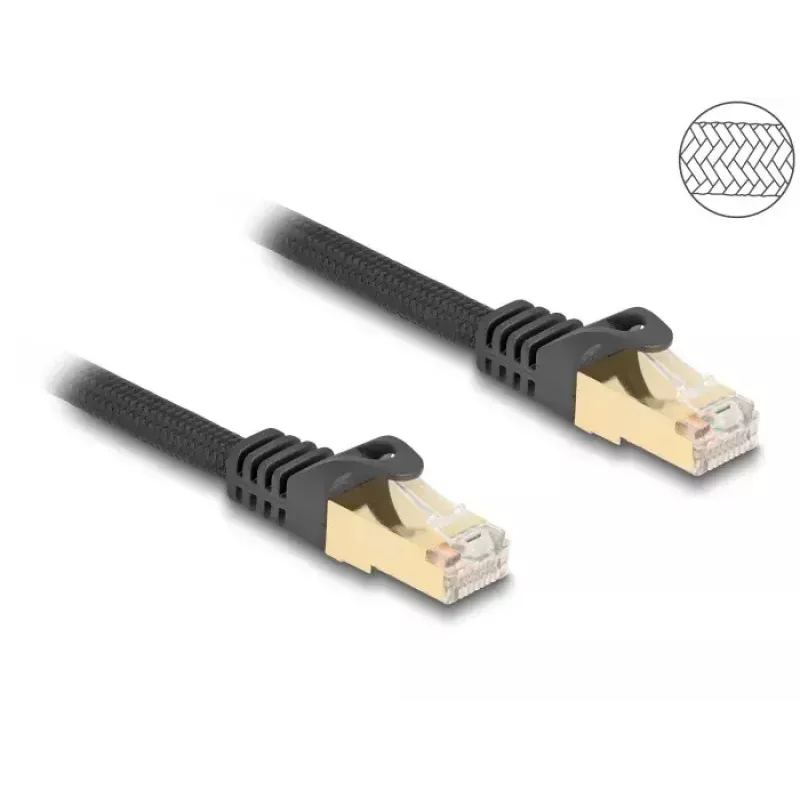 DeLOCK RJ45-netwerkkabel Cat.6A S/FTP 1 m zwart