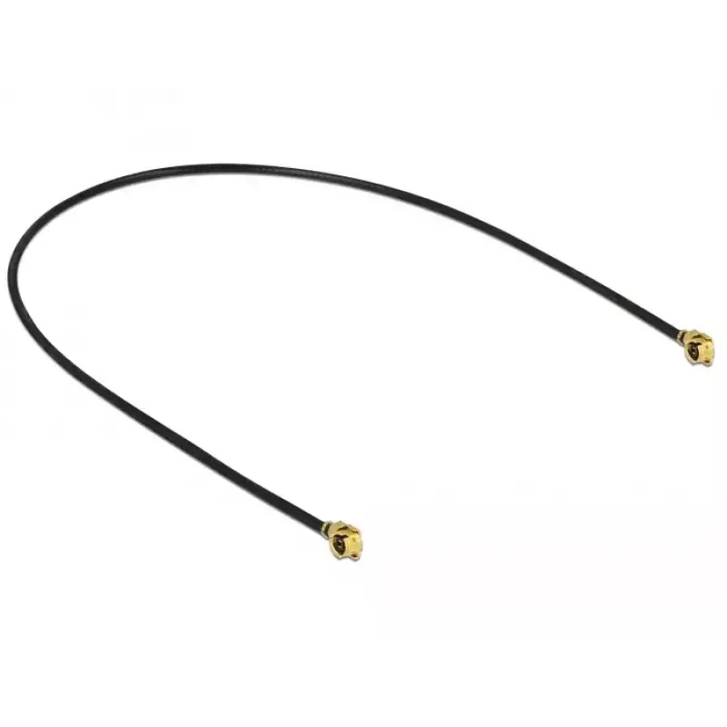 Coaxkabel DeLOCK 89608 0,2m MHF (I-PEX) zwart goud
