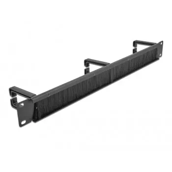 Kabeldoorvoerpaneel DeLOCK 19 inch kabelmanagement-borstelstrip met 3 haken 1U zwart