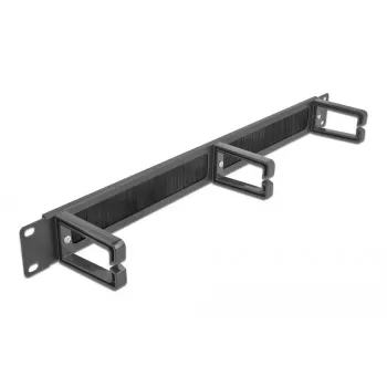 Kabeldoorvoerpaneel DeLOCK 19 inch kabelmanagement-borstelstrip met 3 haken 1U zwart