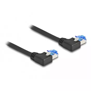 DeLOCK netwerkkabel RJ45 Cat.6A S/FTP links haaks 1 m zwart