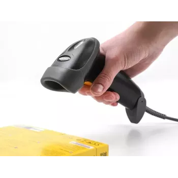 DeLOCK USB-barcodescanner 1D laser zwart handheld bedraad 2 m kabel
