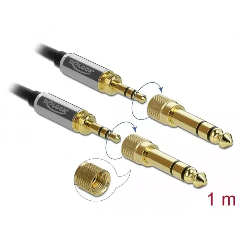 Audiokabel DeLOCK 85785 1m 3,5mm zwart grijs
