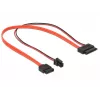 SATA-kabel DeLOCK 0,3 m SATAIII 7p + 4p/slank SATAIII 13p