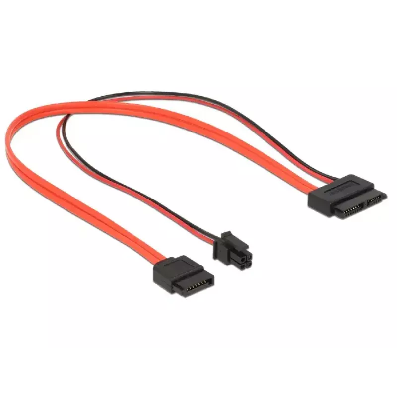 SATA-kabel DeLOCK 0,3 m SATAIII 7p + 4p/slank SATAIII 13p