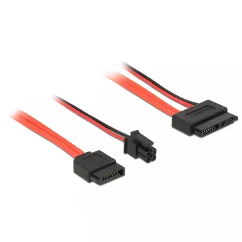 SATA-kabel DeLOCK 0,3 m SATAIII 7p + 4p/slank SATAIII 13p