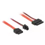 SATA-kabel DeLOCK 0,3 m SATAIII 7p + 4p/slank SATAIII 13p
