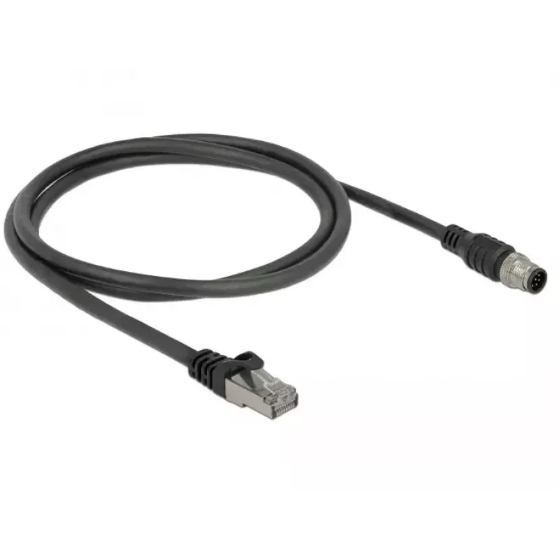 Netwerkkabel DeLOCK 84922 RJ-45 M12 Cat5e 1 m zwart