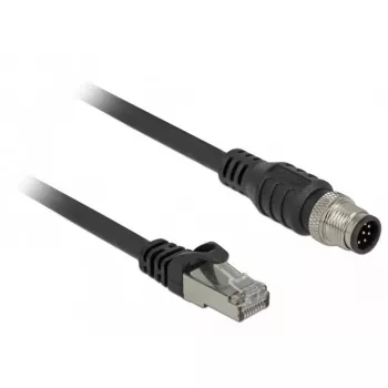Netwerkkabel DeLOCK 84922 RJ-45 M12 Cat5e 1 m zwart