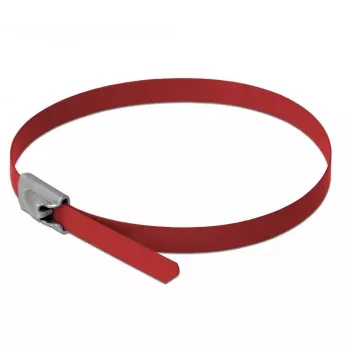 Kabelbinder DeLOCK 18779 roestvrij staal rood 400 mm 10 stuks