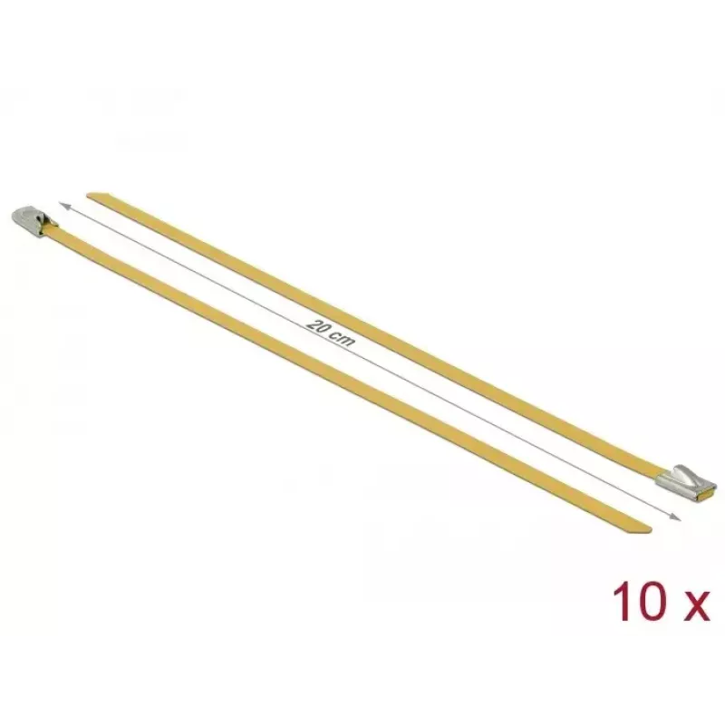 Kabelbinder DeLOCK 18785 staal geel 200 mm 10 stuks
