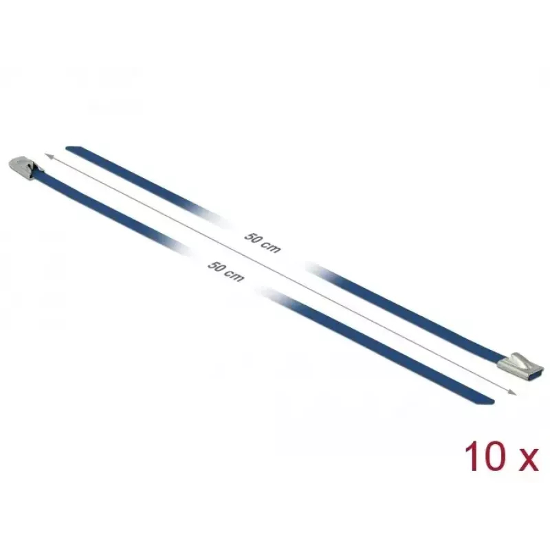 Kabelbinder DeLOCK 18796 staal blauw 500 mm 10 stuks