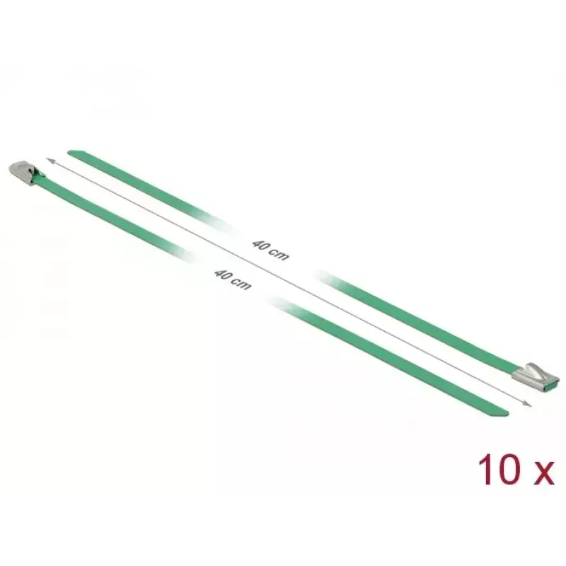 Kabelbinder DeLOCK 18803 roestvrij staal groen 400 mm 10 stuks