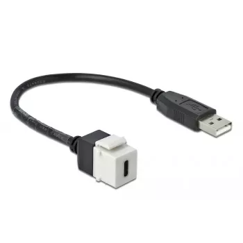 Keystone-module DeLOCK 86382 plat zwart wit USB C