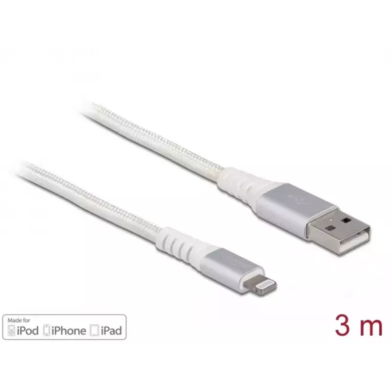 DeLOCK USB-data- en oplaadkabel voor iPhone iPad iPod 3 m Lightning