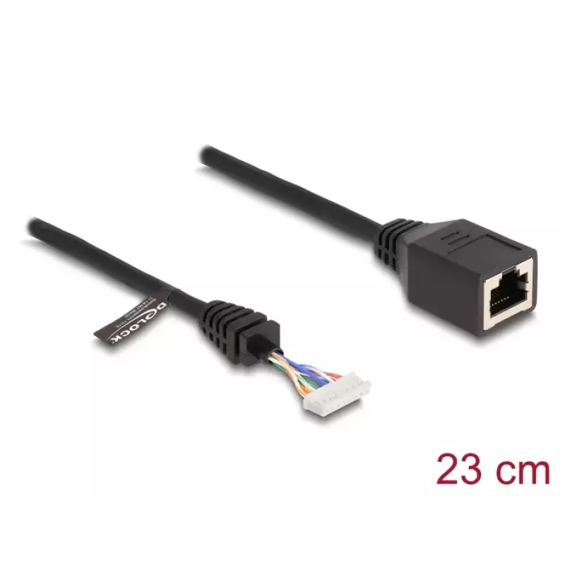 Netwerkkabel DeLOCK 88006 RJ45-bus naar pinheader bus Cat5e 0,23 m zwart
