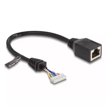 Netwerkkabel DeLOCK 88006 RJ45-bus naar pinheader bus Cat5e 0,23 m zwart
