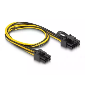 DeLOCK 83004 interne stroomkabel 0,5 m PCI-E 6-pin naar 2 x 6+2-pin