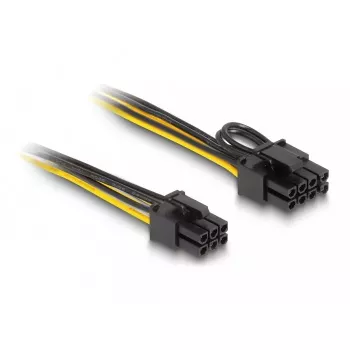 DeLOCK 83004 interne stroomkabel 0,5 m PCI-E 6-pin naar 2 x 6+2-pin