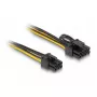 DeLOCK 83004 interne stroomkabel 0,5 m PCI-E 6-pin naar 2 x 6+2-pin