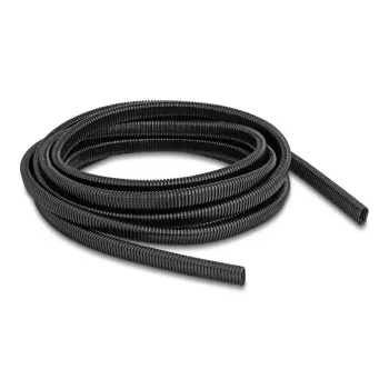 DELOCK kunststof flexibele ovale kabelbeschermingsslang 13,6 x 6,3 mm, 5 m, zwart