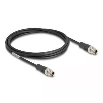 DeLOCK netwerkkabel M12-kabel X-gecodeerd 8-polig stekker naar stekker Cat5e 2 m zwart