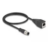 DeLOCK industriële Ethernet-kabel M12-kabel D-gecodeerd 4-polig stekker naar RJ45 bus Cat5e 0,5 m zwart