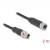 DeLOCK netwerkkabel M12-kabel X-gecodeerd 8-polig stekker naar bus Cat5e 2 m zwart