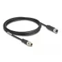 DeLOCK netwerkkabel M12-kabel X-gecodeerd 8-polig stekker naar bus Cat5e 2 m zwart