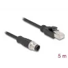 DeLOCK netwerkkabel M12-kabel D-gecodeerd 4-polig stekker naar RJ45 stekker Cat5e 5 m zwart