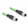 Netwerkkabel DeLOCK M12 kabel A-gecodeerd 8-polig stekker naar stekker PUR (TPU) 5 m