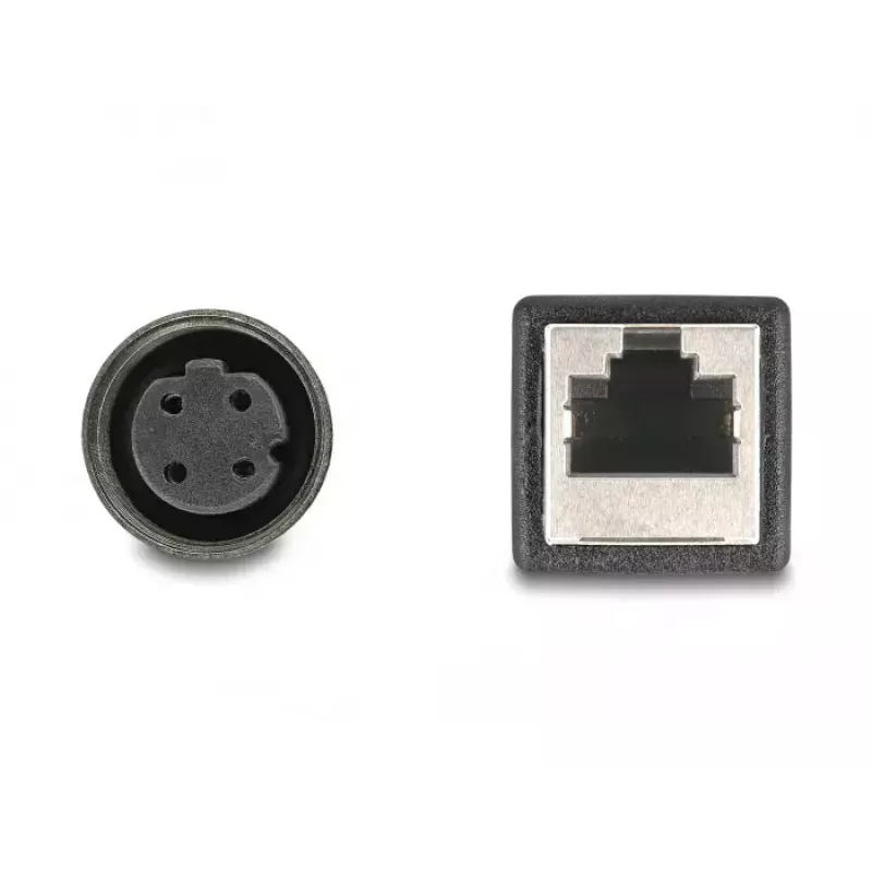 DeLOCK M12-adapterkabel D-gecodeerd 4-polig bus naar RJ45 bus 50 cm