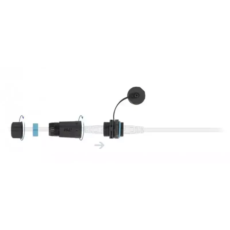 DeLOCK 86701 Waterdichte RJ45 female-naar-female Cat.6A-koppeling met dop, zwart