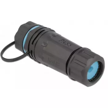 DeLOCK 86701 Waterdichte RJ45 female-naar-female Cat.6A-koppeling met dop, zwart