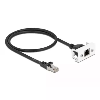 Netwerkkabel DeLOCK Easy 45 module RJ45 S/FTP Cat.6A 0,5 m zwart