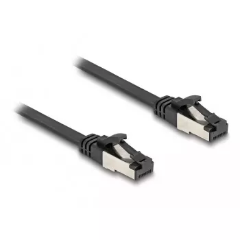 Netwerkkabel DeLOCK RJ45 platte patchkabel stekker naar stekker Cat.8.1 2 m zwart